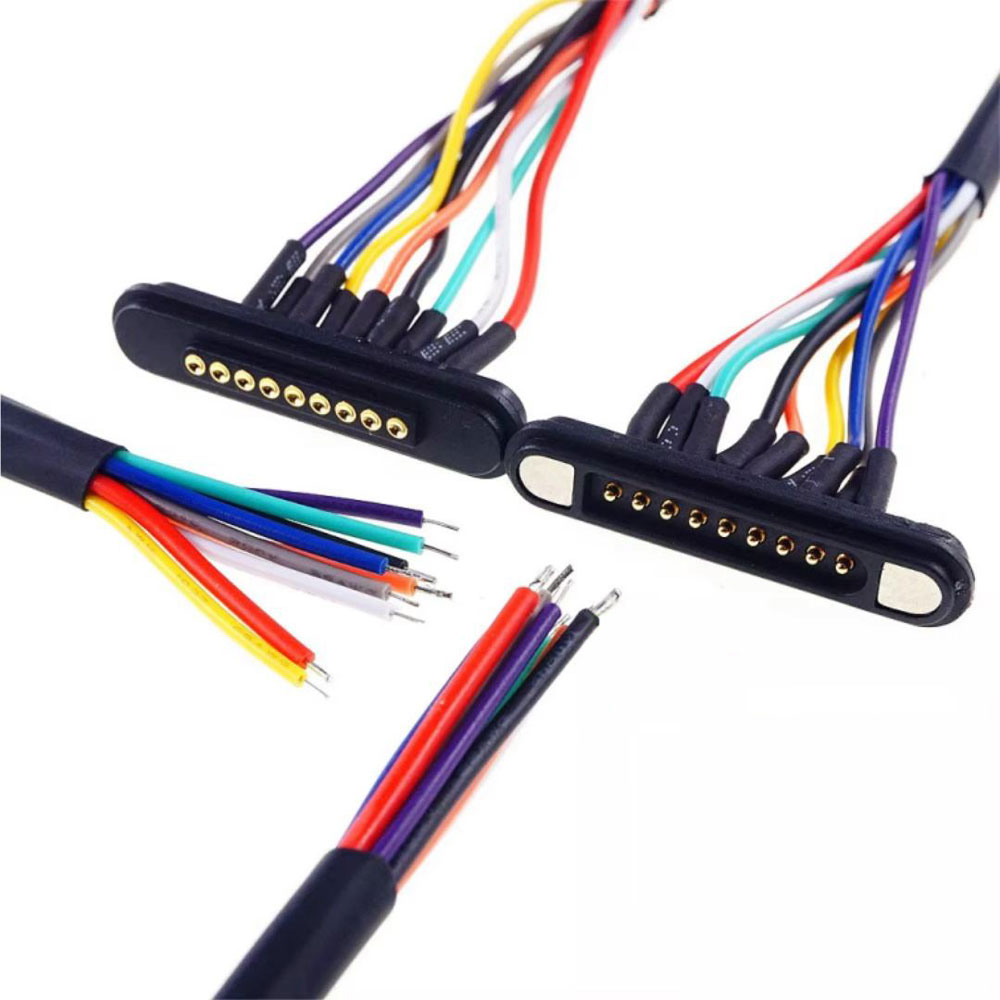 Hot Sale Custom Magnetic Pogo Pin Connector 9 Pin Strong Force Pitch 2.2mm Waterproof Wire Connectors 3A High Current