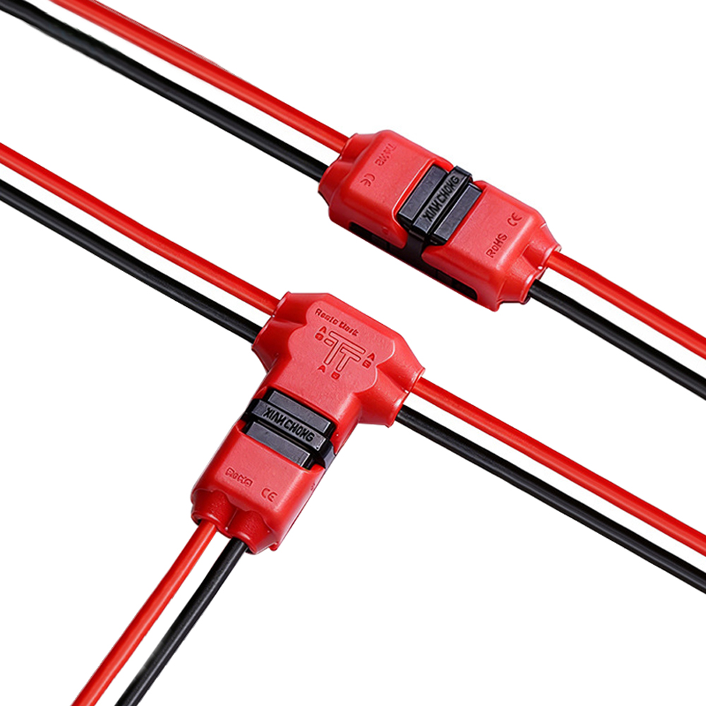T Type Quick Fast Terminal Connector Wire Parallet Double Non Peeled Cable (4)