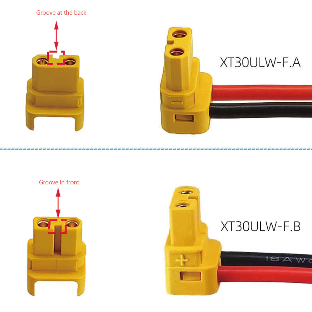 XT30ULW-F 90° Corner Model Airplane Plug Harness Male And Female Connector Wire Cable Assembly