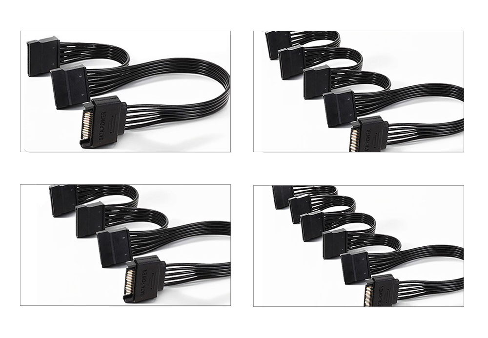 SATA Harddisk Power Cable Desktop Computer IDE adapter Extension Cable 15Pin 1 to 2 3 4 5 6 7 8 9 10 (1)