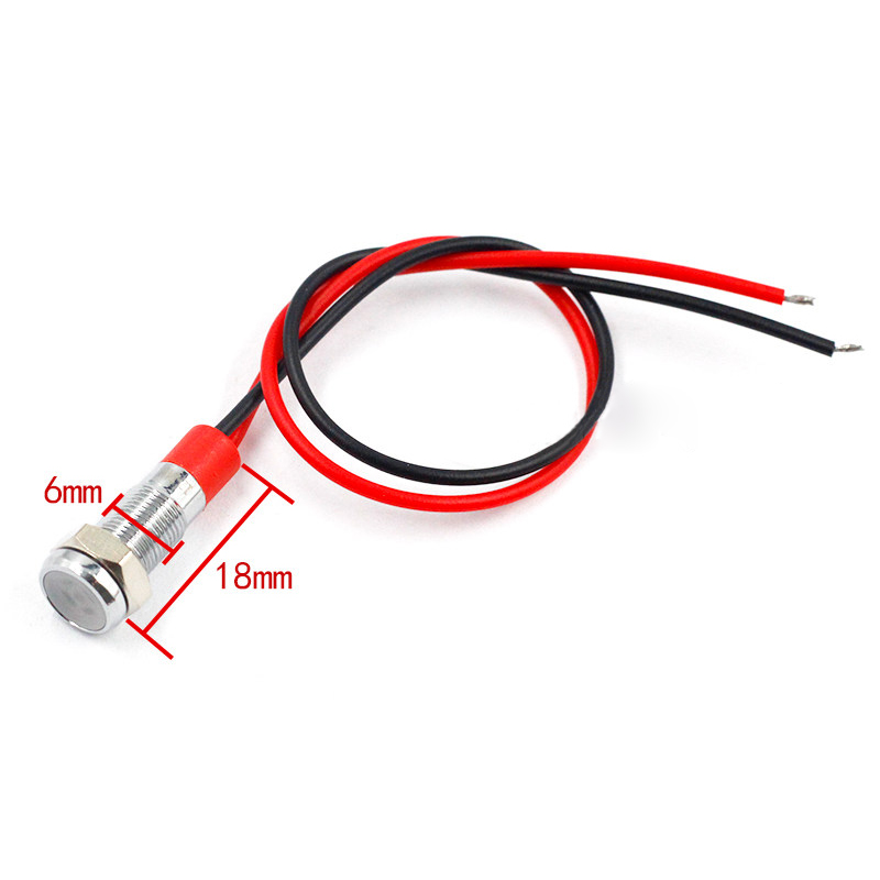 6-12mm Metal Indicator LED Light with Wire Power Signal Light Small Equipment Indicator Light