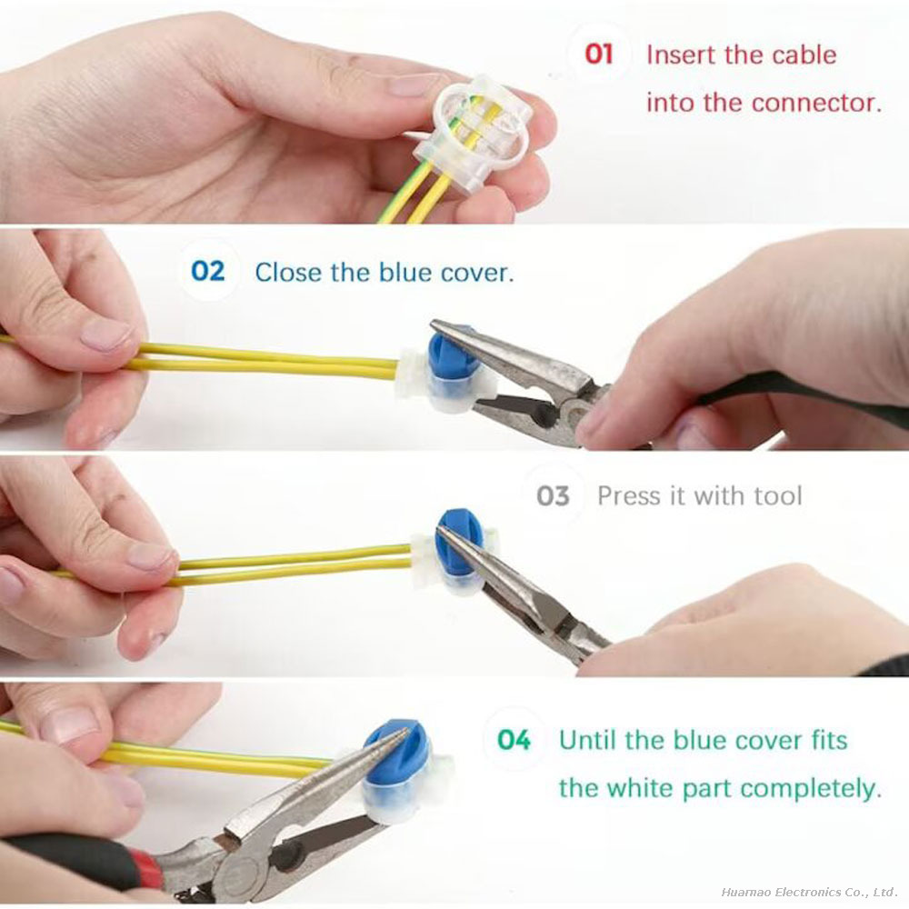 Waterproof Cable Connector 3 Holes Electrical Wire Crimp Connector Lawn Mower Connector with 314 Cable Connectors 