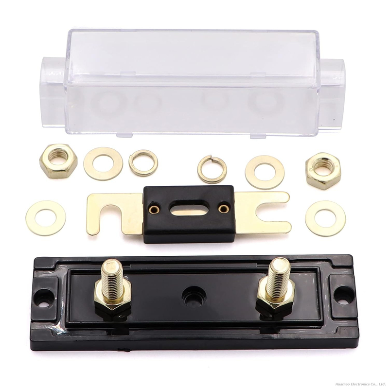 100 Amp ANL Fuse Holder with 100 Amp Fuses for Car Audio Amplifier(Black)