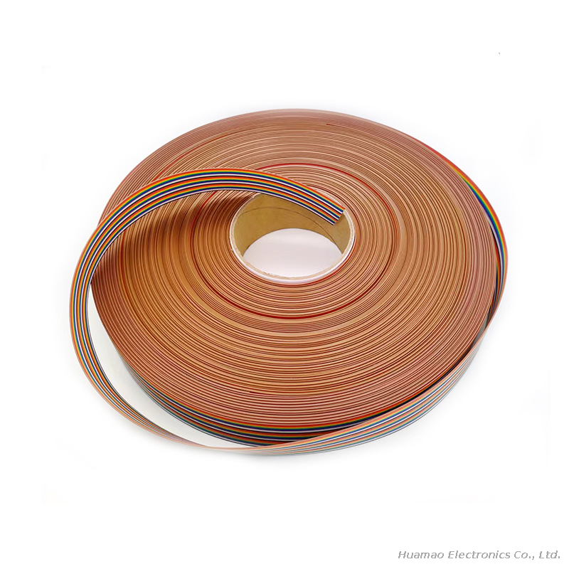 UL2651 1.27mm Rainbow Color Flat Ribbon IDC Cable 16P 30AWG 