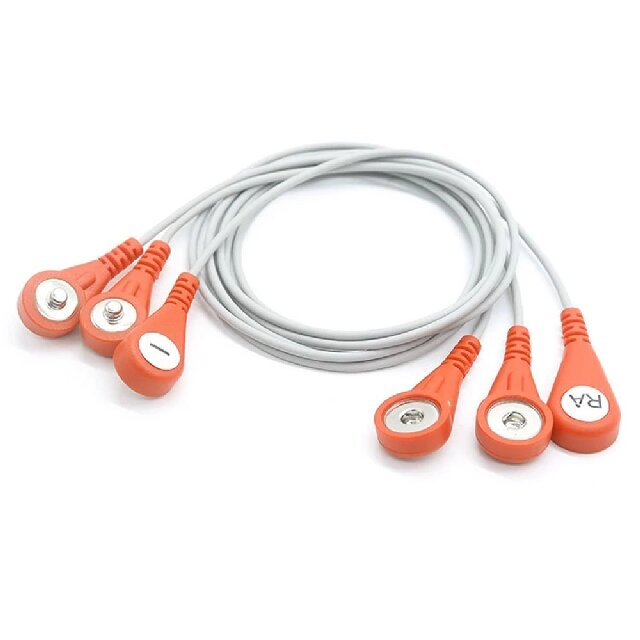 Colorful 3.5mm 4.0mm Male ECG Snap Shiedling Cable for Medical Equipment