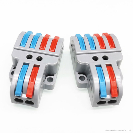 PCT LT-422 Quick Terminal Block Connector 2-in 4-out SPL-2 Electrical Wire Connectors