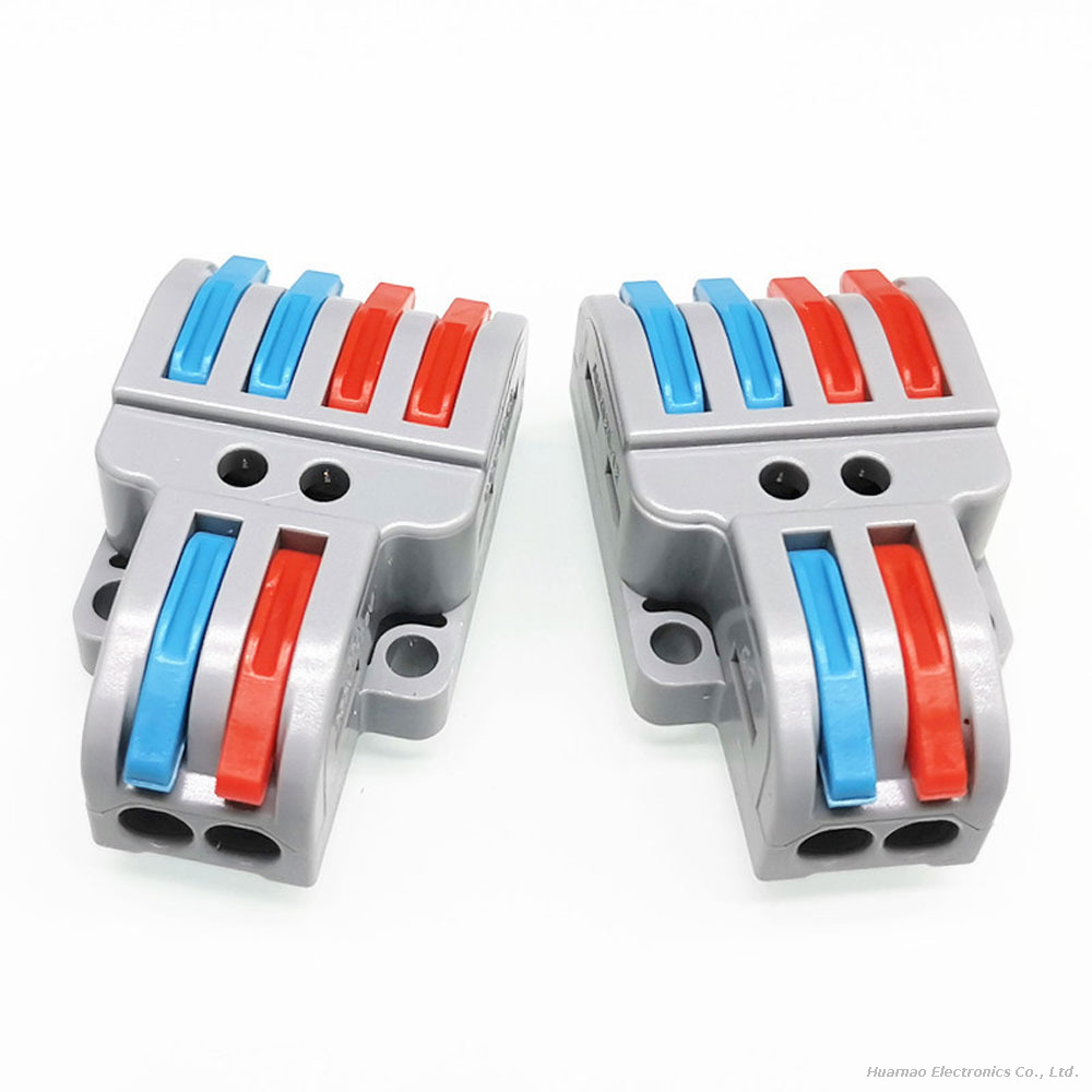 PCT LT-422 Quick Terminal Block Connector 2-in 4-out SPL-2 Electrical Wire Connectors