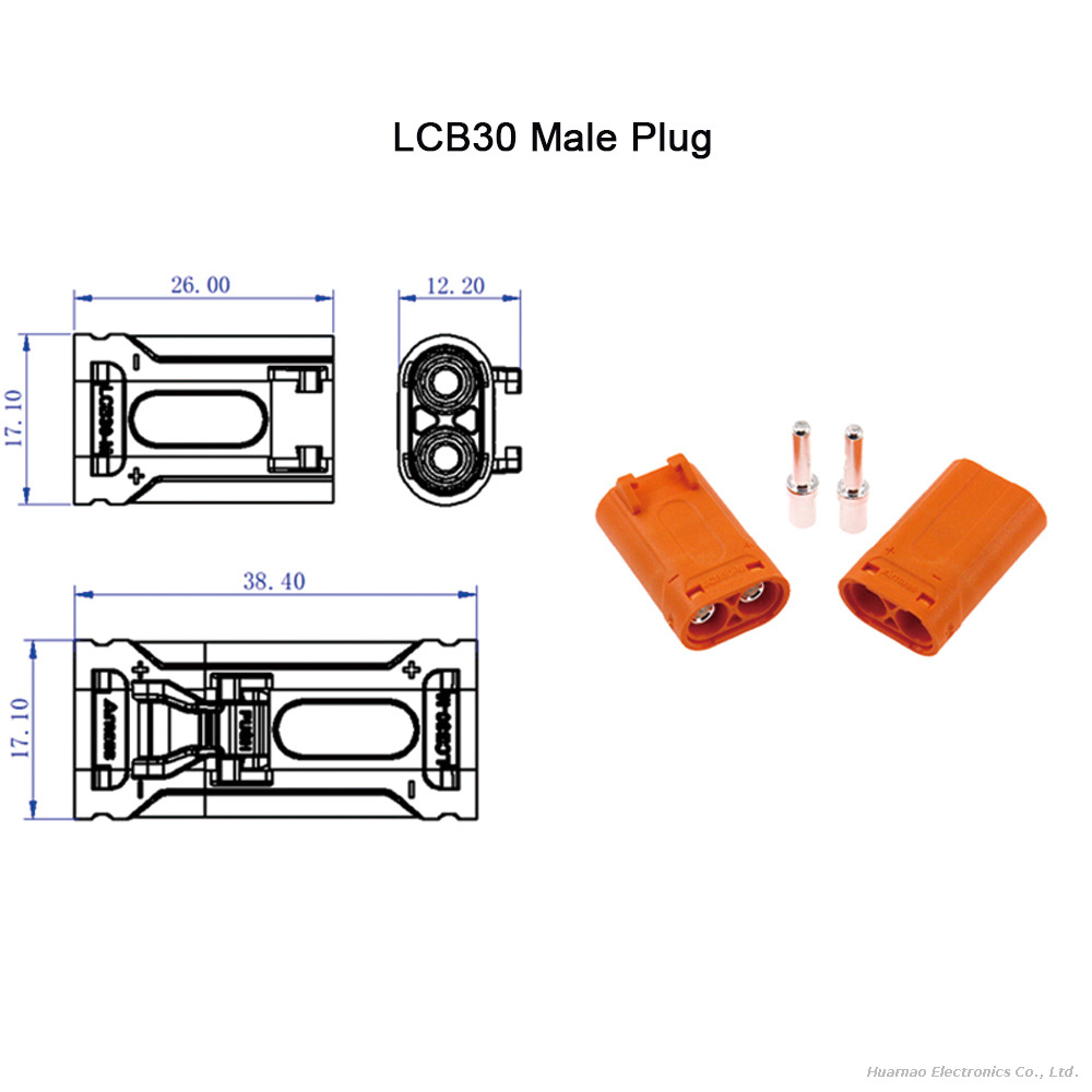 35A Plug Connector Cable XT60 Lithium Battery Wire Harness LCB30 Male & Female Connector Wire