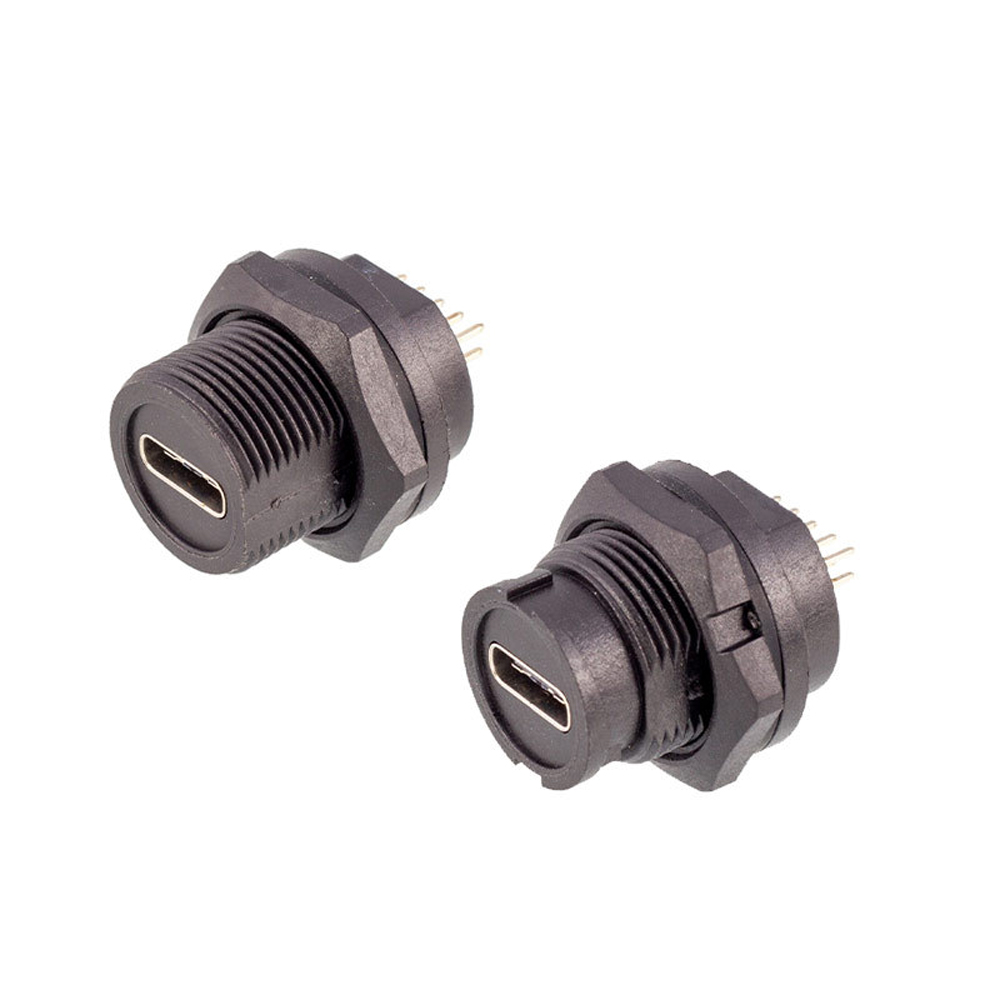 Type C Waterproof IP67 Male to Female Plug USB3.0 Receptacle Connector for Outdoor Camera Charging (2)