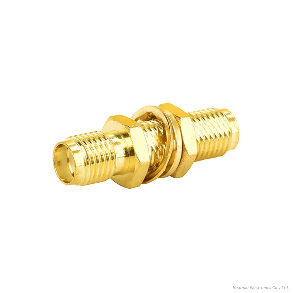 High Frequency SMA-KKY Feedthrough Connector SMA Double Female Joint with Lock Nut