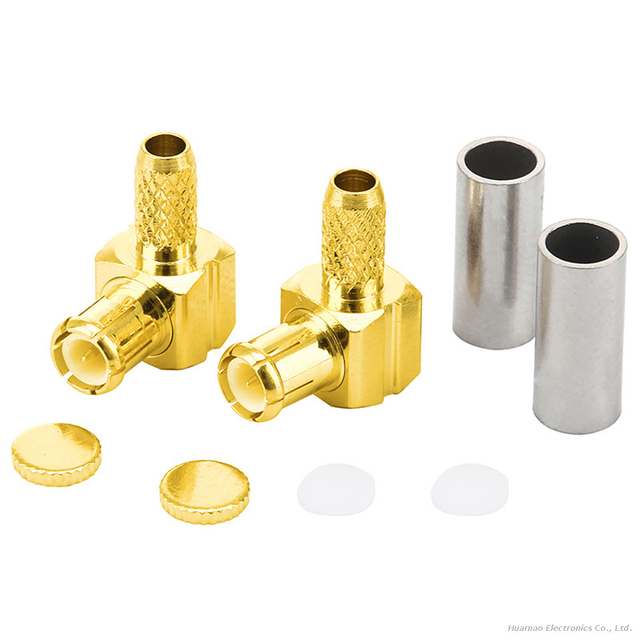 High Frequency MCX-JW-1.5 Elbow RF Connector Crimp Type MCX Male Antenna Head