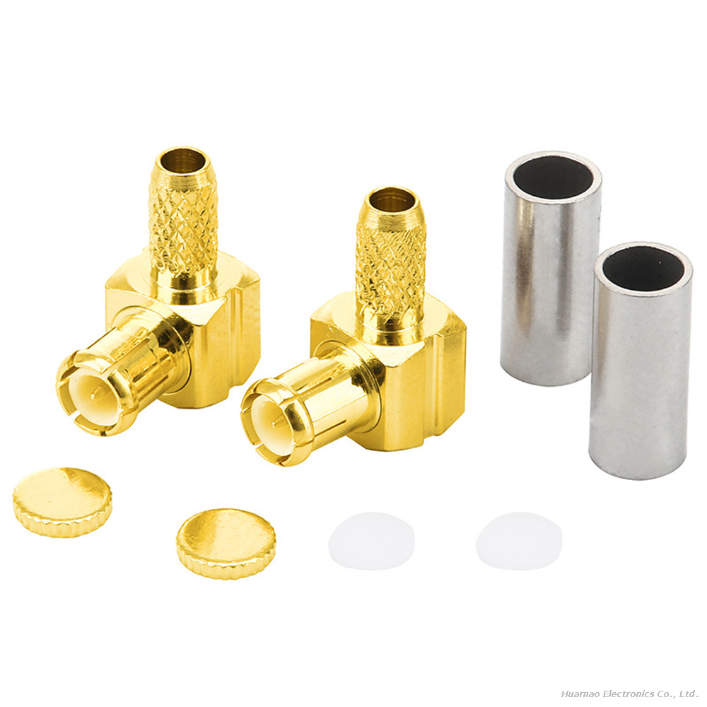 High Frequency MCX-JW-1.5 Elbow RF Connector Crimp Type MCX Male Antenna Head