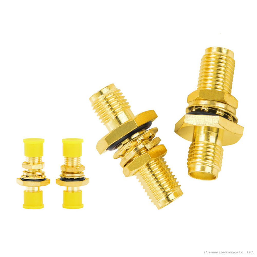 High Frequency SMA-KKY RF Coupler Dual Female Bulkhead Connector with Waterproof Ring
