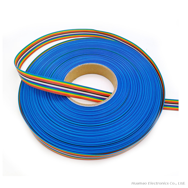 UL2651 1.27mm Rainbow Color Flat Ribbon IDC Cable 16P 30AWG 