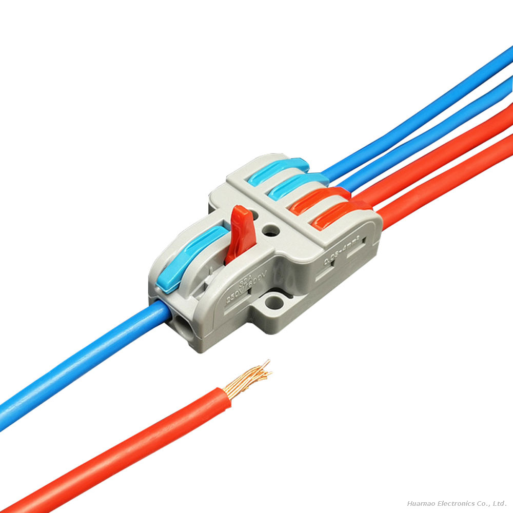 PCT LT-422 Quick Terminal Block Connector 2-in 4-out SPL-2 Electrical Wire Connectors