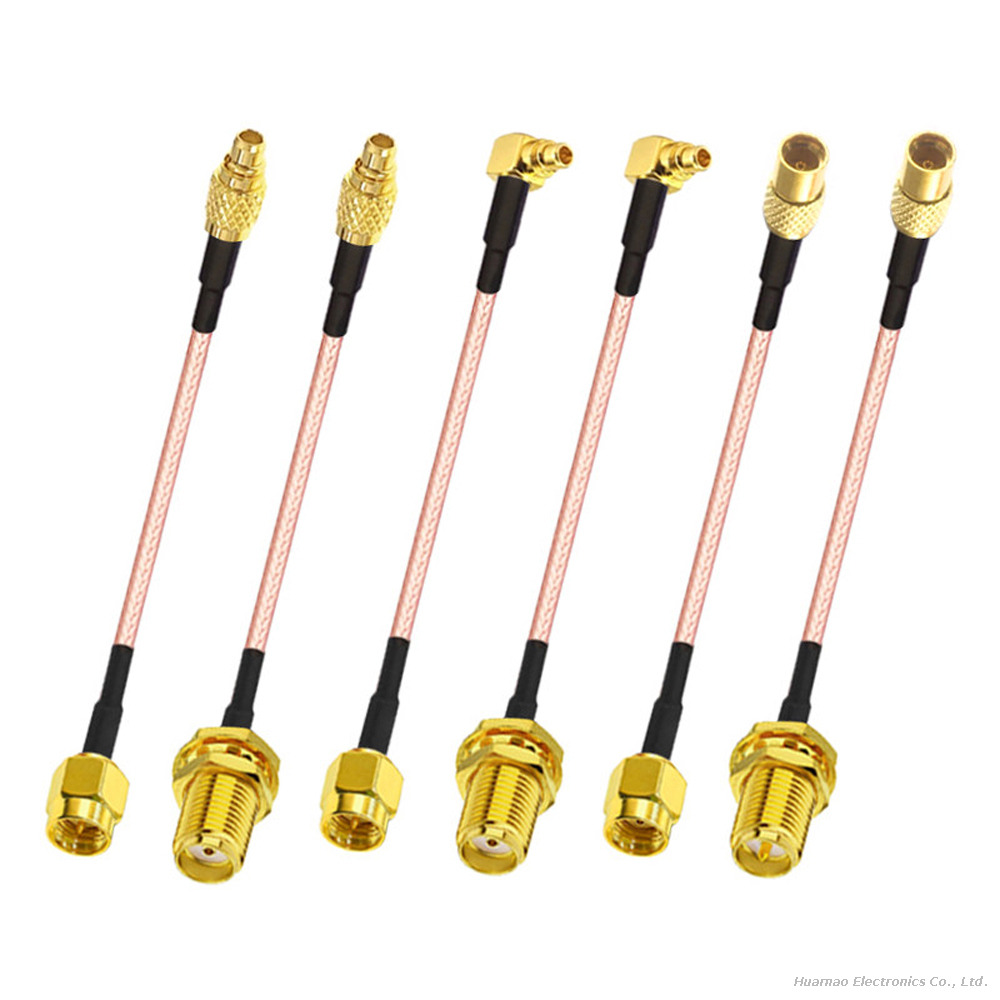 MMCX-JW To SMA-K Male And Female RF Coaxial Adapter Cable Elbow Connector Wire Harness
