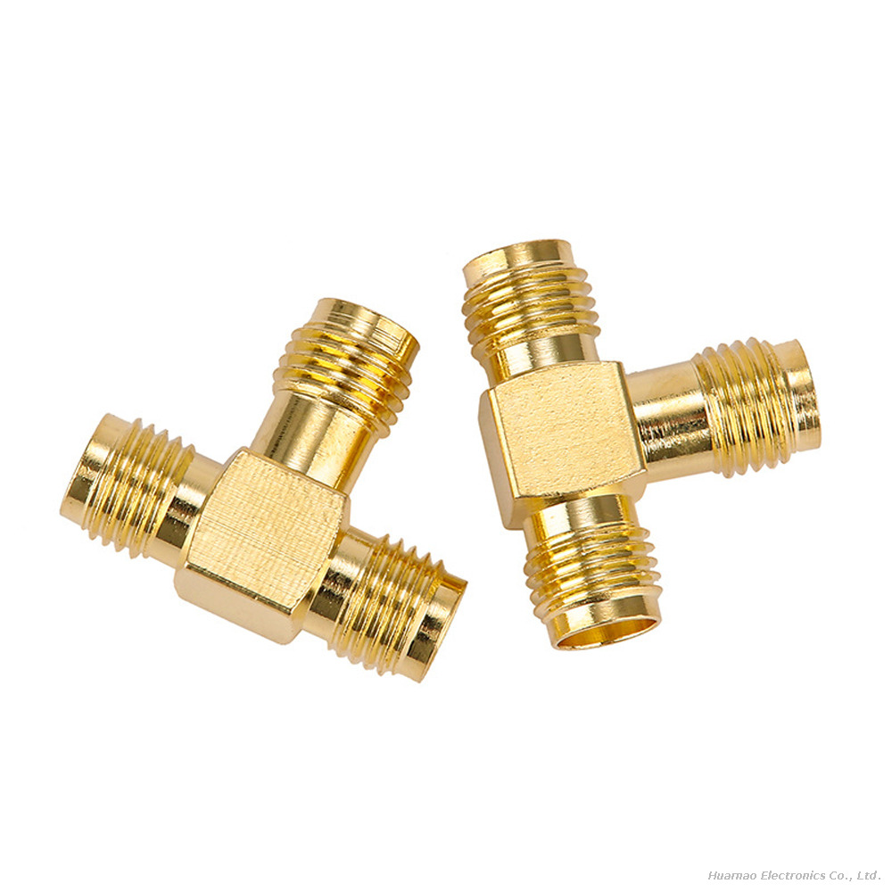 High Frequency SMA-KKK T-Shape Connector All Female SMA Jack RF Coaxial Transition