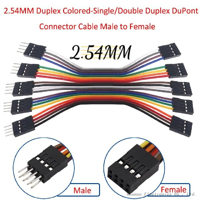 DuPont 2.54mm Terminal Wire Single/Double Head Crimp Connector Cable 10/20/30cm