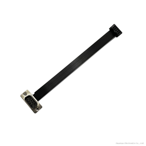 DIDC-DB9 Male Connector To 2.54 2*5P IDC Black Flat Ribbon Cable Crimp Terminal Wire