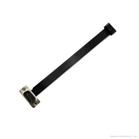 DIDC-DB9 Male Connector To 2.54 2*5P IDC Black Flat Ribbon Cable Crimp Terminal Wire