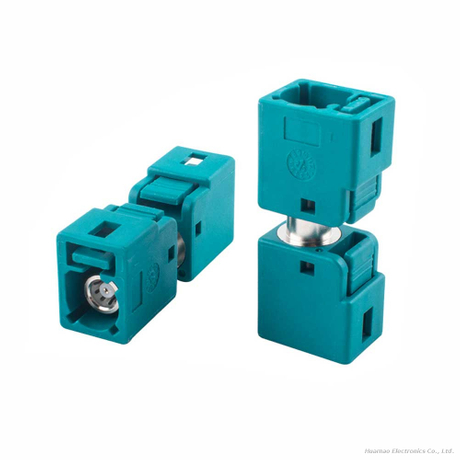 FAKRA Female Head Connector Teal Automotive RF Coaxial Adapter