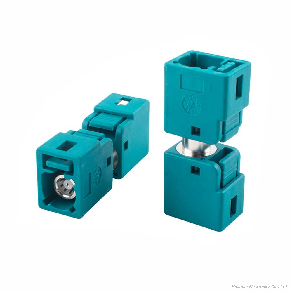 FAKRA Female Head Connector Teal Automotive RF Coaxial Adapter