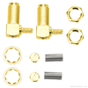 Gold Plated Right Angle SMA KW1.5 Coaxial Plug SMA Female Crimp Type for RG316 RG174
