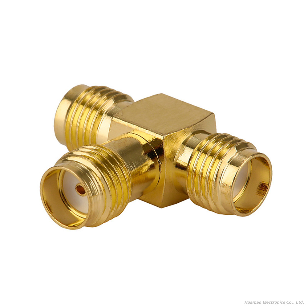 High Frequency SMA-KKK T-Shape Connector All Female SMA Jack RF Coaxial Transition