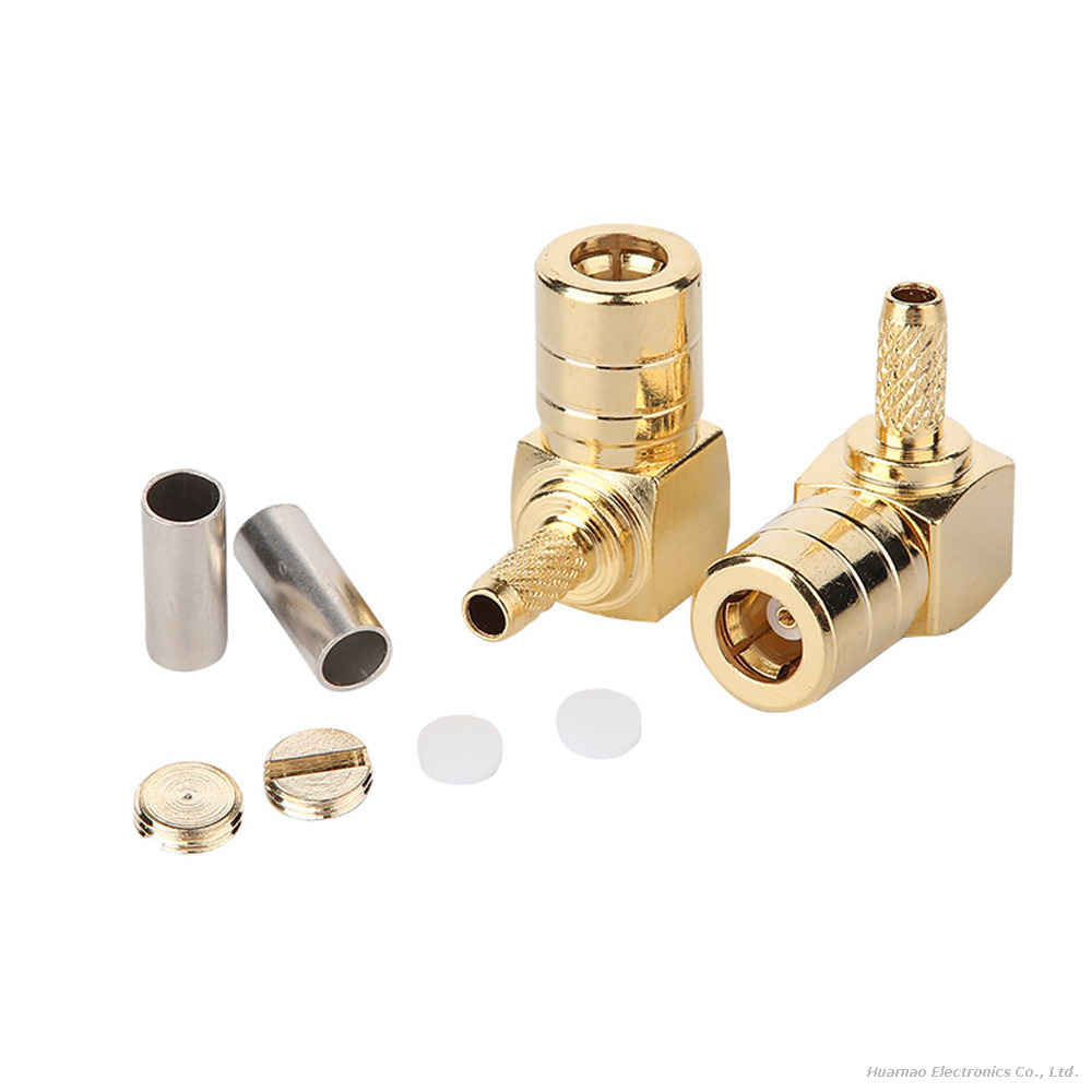 High Frequency SMB-KW1.5 Elbow RF Connector SMB Female Socket for Communication Cable