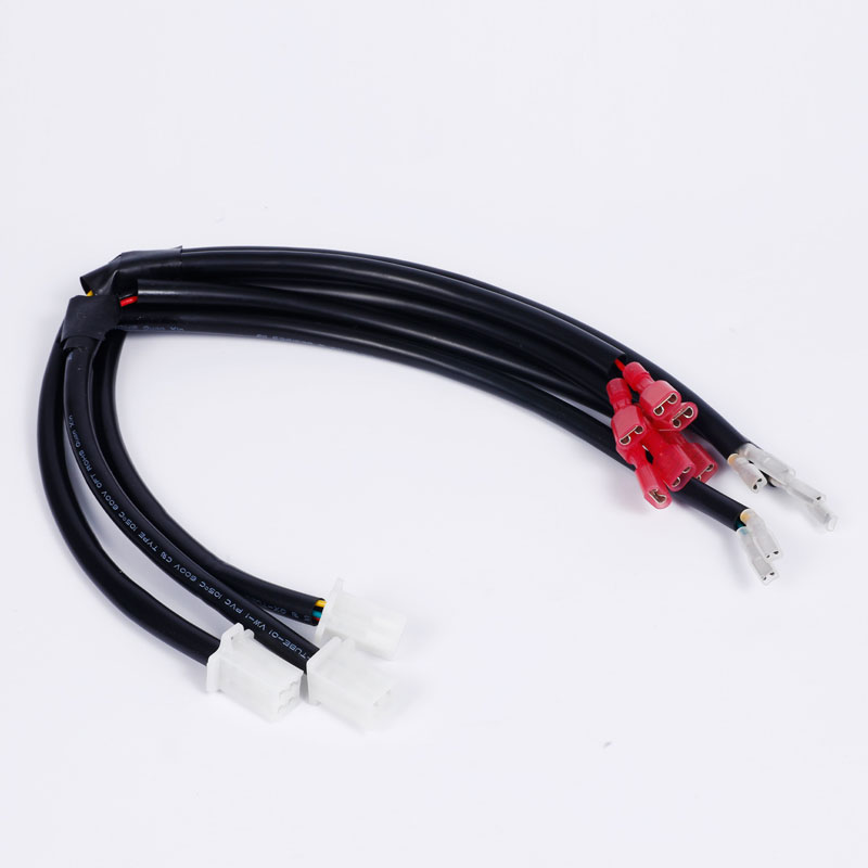 2.8mm Double Row 4P Connector And Spring Terminal Wire with Protective Silicone Tube Cover