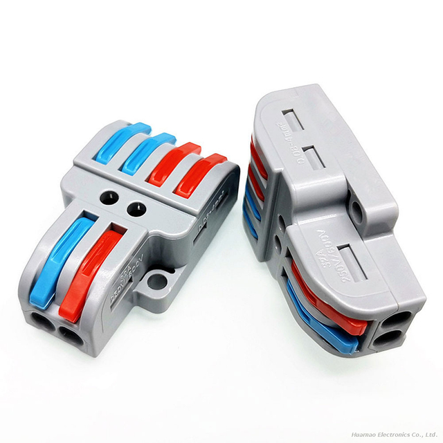 PCT LT-422 Quick Terminal Block Connector 2-in 4-out SPL-2 Electrical Wire Connectors