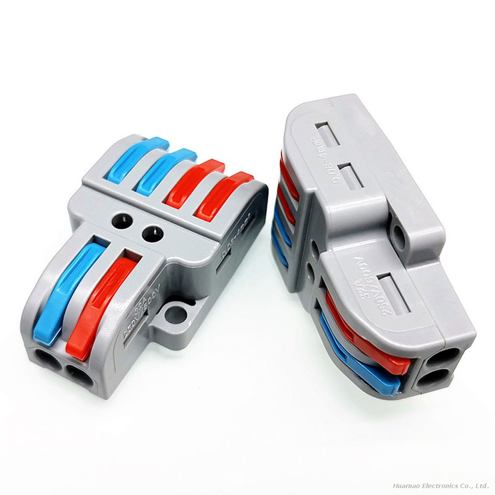 PCT LT-422 Quick Terminal Block Connector 2-in 4-out SPL-2 Electrical Wire Connectors