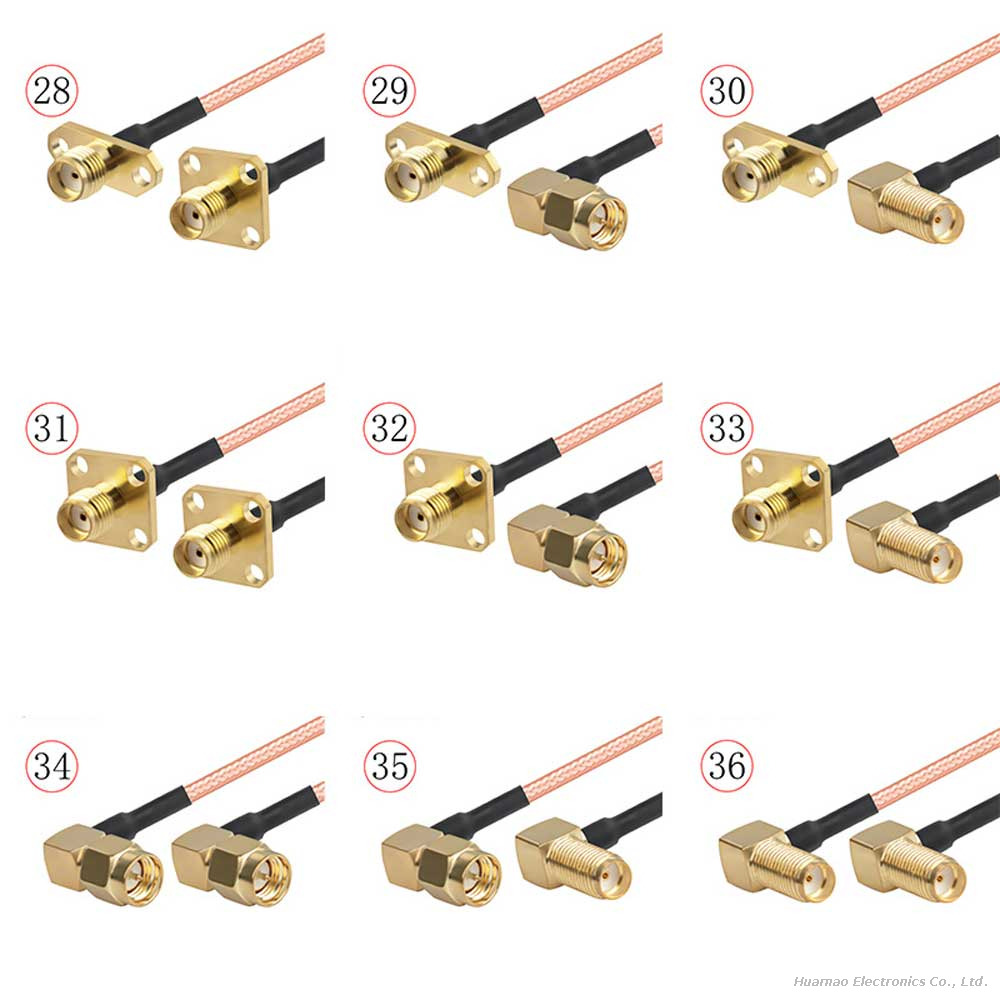 Gold Plated SMA Antenna Extension Cable - Flexible RF Coax Pigtail for WiFi Router