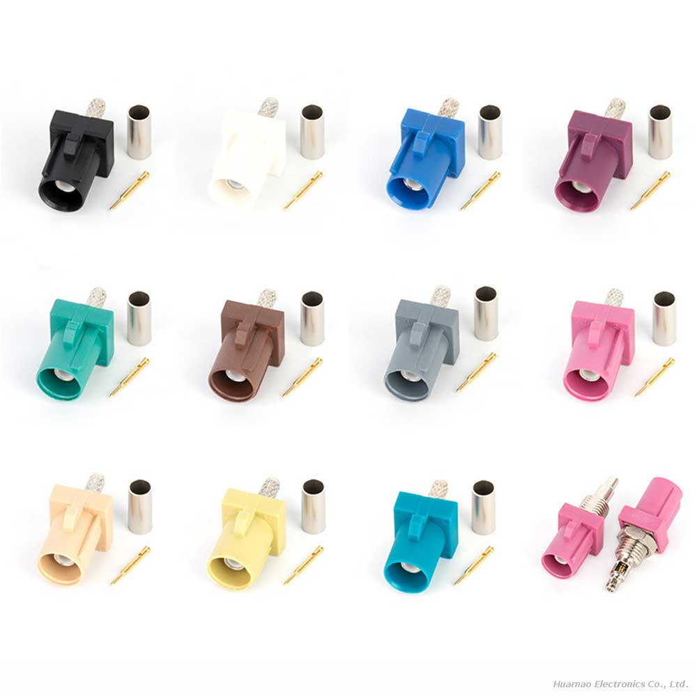 FAKRA-J-1.5 Male Automotive Connector 50-1.5 Wire for GPS Navigation & Communication Systems