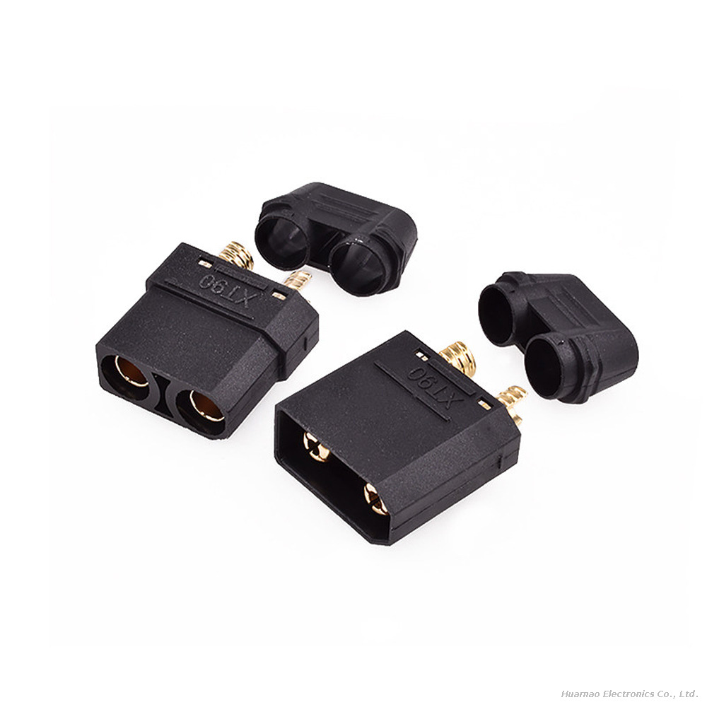 Amass XT90H-M/F Connector Wire Banana Plug Black PVC Jacket Lithium Battery Cable