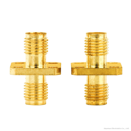 High Frequency SMA-KKF Flange Connector 18mm Straight Through Dual Female Antenna Adapter