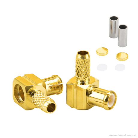 High Frequency MCX-JW-1.5 Elbow RF Connector Crimp Type MCX Male Antenna Head