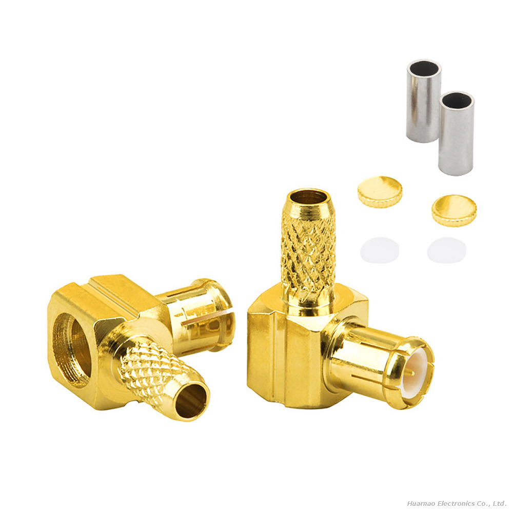 High Frequency MCX-JW-1.5 Elbow RF Connector Crimp Type MCX Male Antenna Head