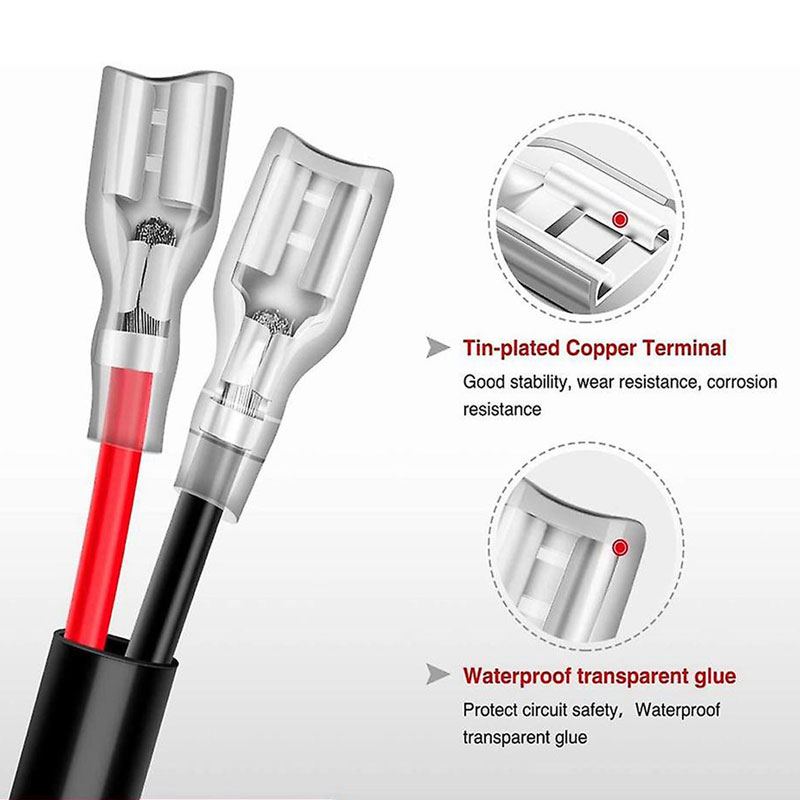 2.8mm Double Row 4P Connector And Spring Terminal Wire with Protective Silicone Tube Cover