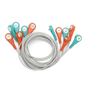  Colorful 3.5mm 4.0mm Male ECG Snap Shiedling Cable for Medical Equipment