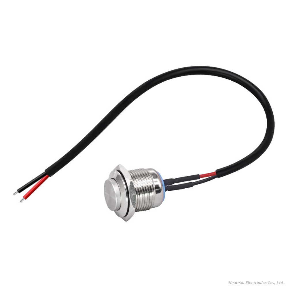 High Head Metal Button Switch Cable 8 12 16 19 22mm Waterproof Power Supply Wire