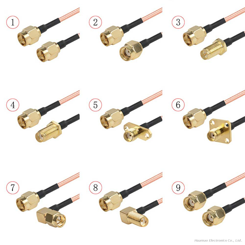 Gold Plated SMA Antenna Extension Cable - Flexible RF Coax Pigtail for WiFi Router