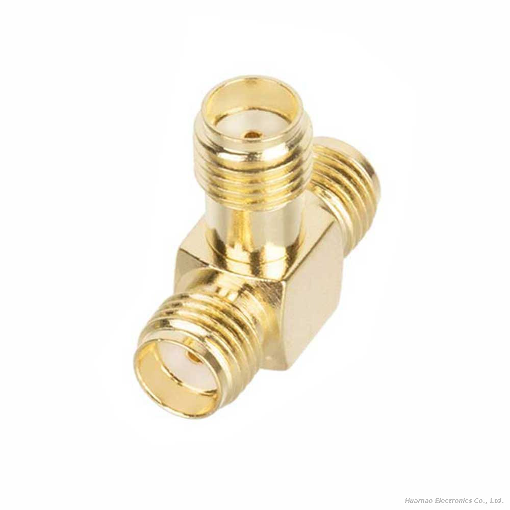 Triple SMA Female T Connector RF Splitter for WiFi Antenna & Wireless Router