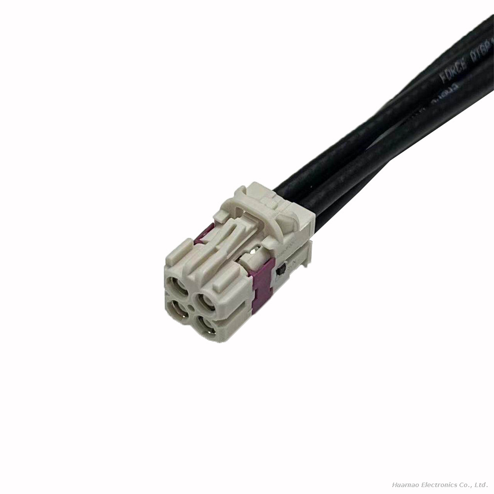 Mini Fakra 4 in 1 Female To Fakra Male Cable TE Mate Ax RF Connector Wire for Automotive