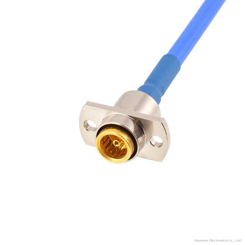 BMA-KFB3 Female 2-Hole Flange To SMA Right Angle Male RG402 Semi-Flex RF Coaxial Cable