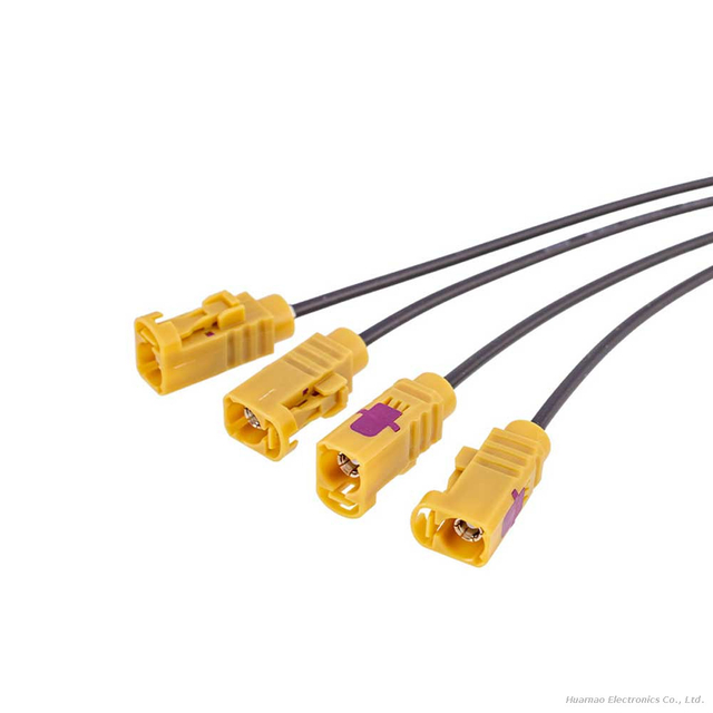 Mini Fakra 4-Port Splitter Cable Harness Miniature 4-in-1 RF Connector for Automotive