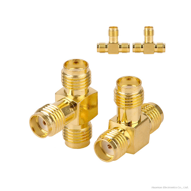 High Frequency SMA-KKK T-Shape Connector All Female SMA Jack RF Coaxial Transition