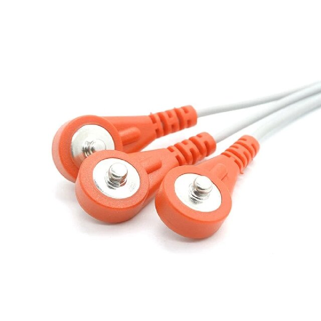  Colorful 3.5mm 4.0mm Male ECG Snap Shiedling Cable for Medical Equipment