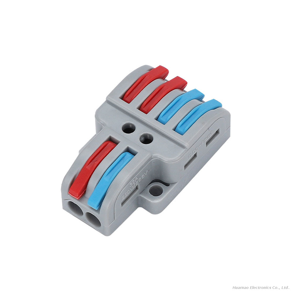 PCT LT-422 Quick Terminal Block Connector 2-in 4-out SPL-2 Electrical Wire Connectors