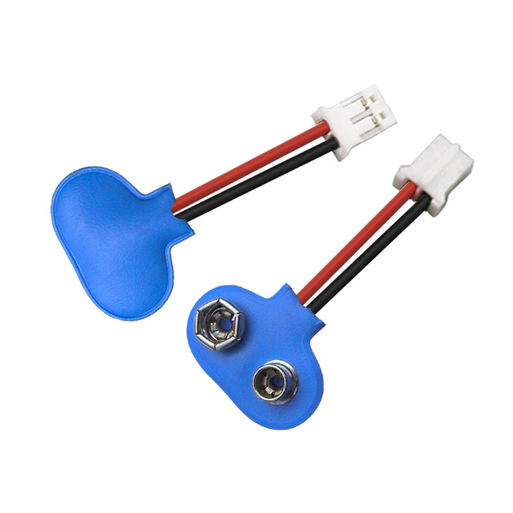 PHR-2 9V Battery Buckle With Cable 6F22 Blue Soft Leather Power Bank Battery Connection Wire (3)
